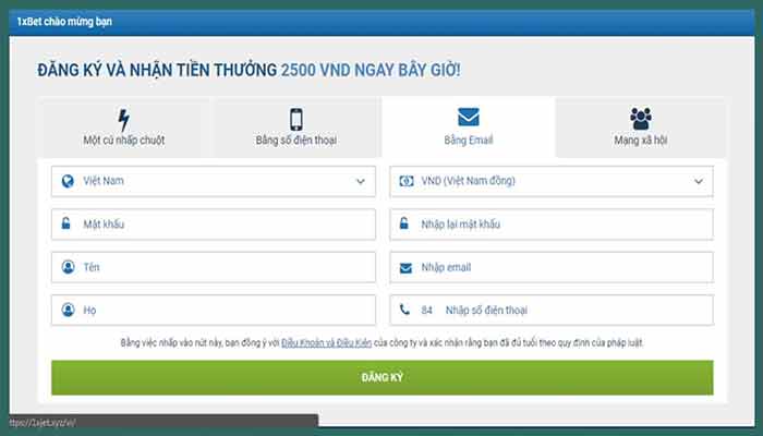 Hướng dẫn cách đăng ký 1xBet chi tiết và đơn giản