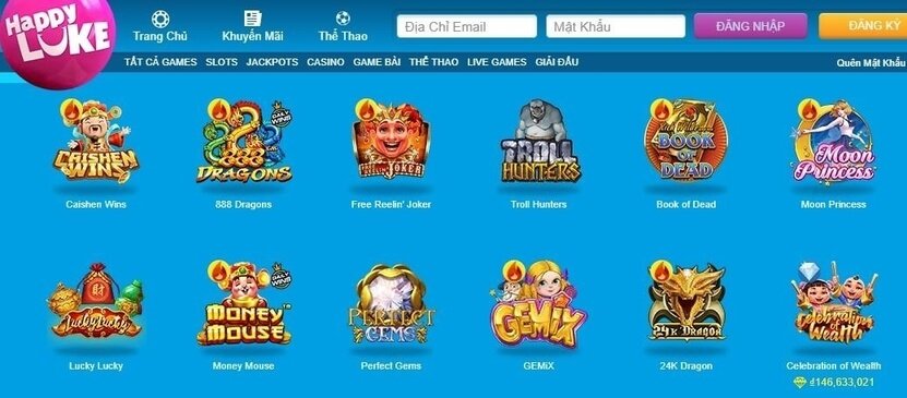 Happy Luke sở hữu hệ thống game slot độc đáo