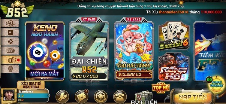 game B52 đổi thưởng