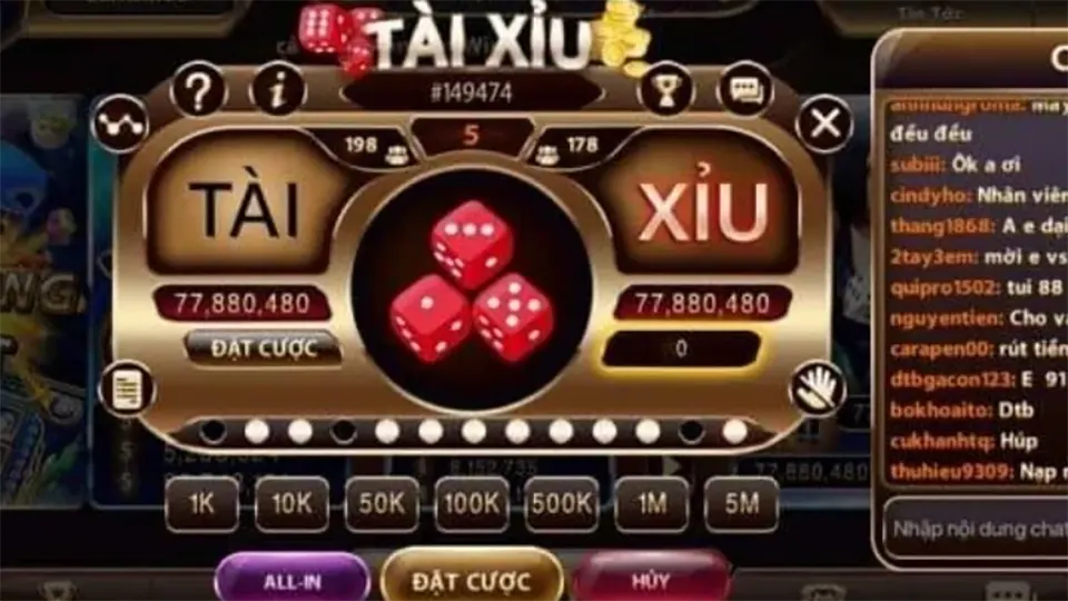 Game Tài Xỉu Rút Tiền Mặt